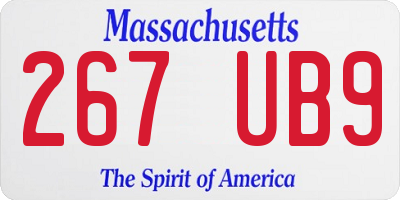 MA license plate 267UB9