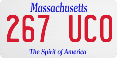 MA license plate 267UC0