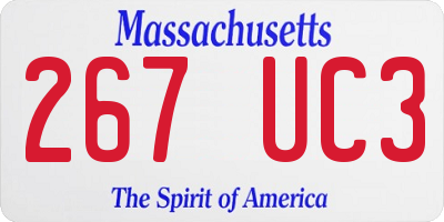 MA license plate 267UC3