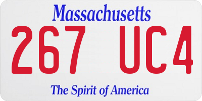 MA license plate 267UC4