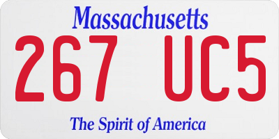 MA license plate 267UC5