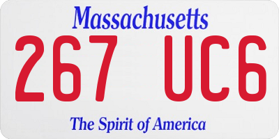 MA license plate 267UC6