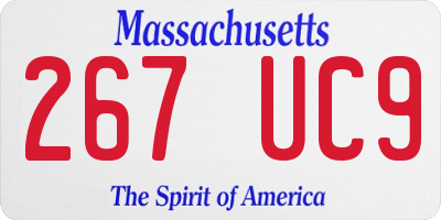 MA license plate 267UC9