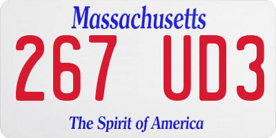 MA license plate 267UD3
