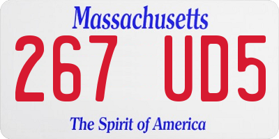 MA license plate 267UD5