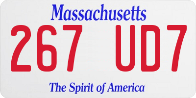 MA license plate 267UD7