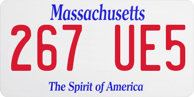 MA license plate 267UE5