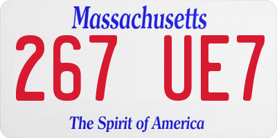 MA license plate 267UE7