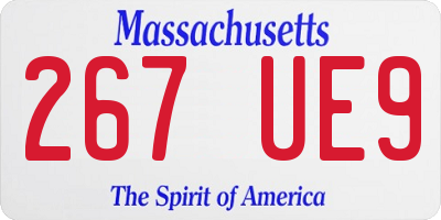 MA license plate 267UE9
