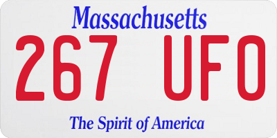 MA license plate 267UF0