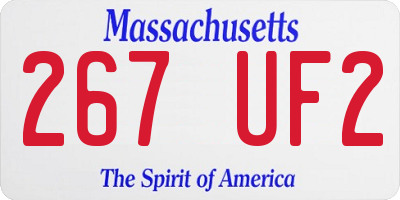 MA license plate 267UF2