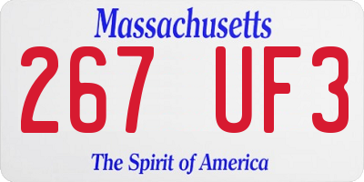 MA license plate 267UF3