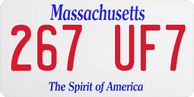 MA license plate 267UF7
