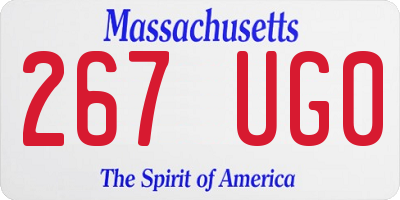 MA license plate 267UG0