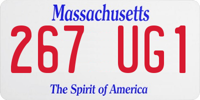 MA license plate 267UG1