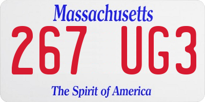 MA license plate 267UG3