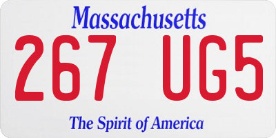 MA license plate 267UG5