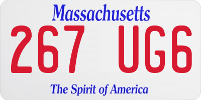 MA license plate 267UG6