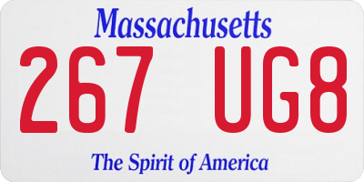 MA license plate 267UG8