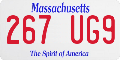 MA license plate 267UG9