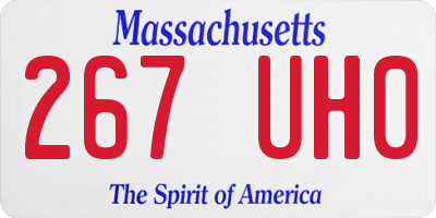MA license plate 267UH0