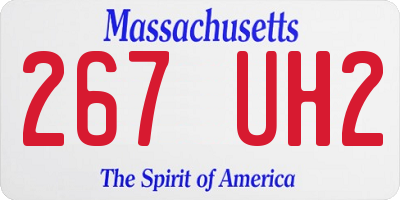 MA license plate 267UH2
