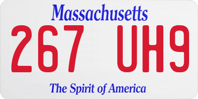 MA license plate 267UH9