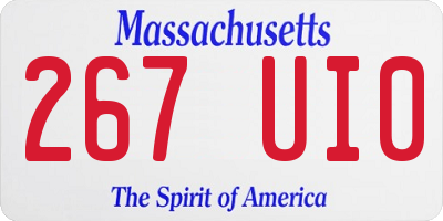 MA license plate 267UI0