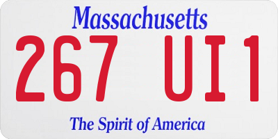 MA license plate 267UI1