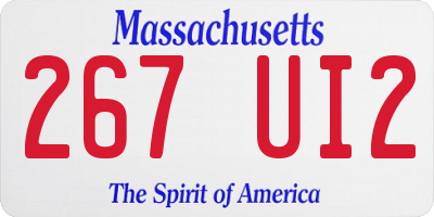 MA license plate 267UI2