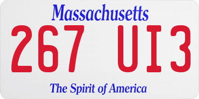 MA license plate 267UI3