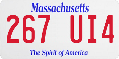 MA license plate 267UI4