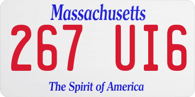 MA license plate 267UI6