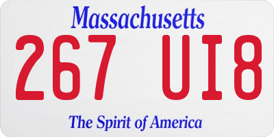 MA license plate 267UI8
