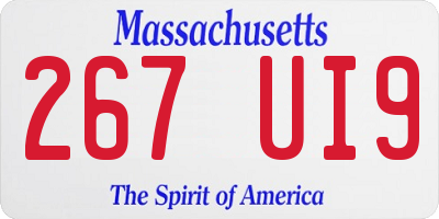 MA license plate 267UI9
