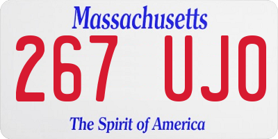 MA license plate 267UJ0
