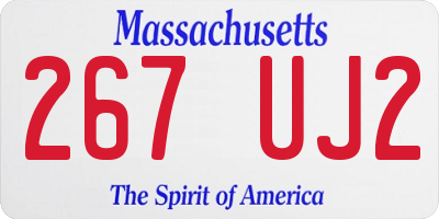 MA license plate 267UJ2