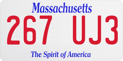 MA license plate 267UJ3