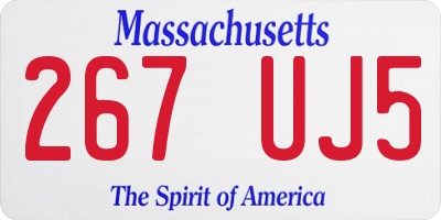 MA license plate 267UJ5