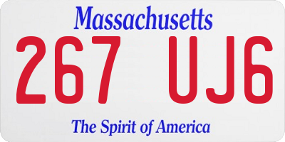 MA license plate 267UJ6