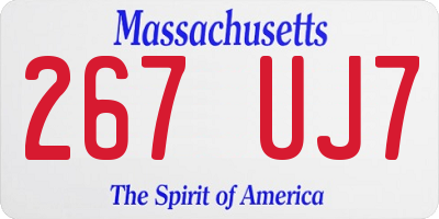MA license plate 267UJ7