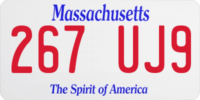 MA license plate 267UJ9