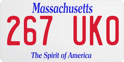 MA license plate 267UK0