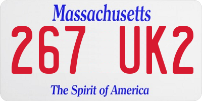 MA license plate 267UK2