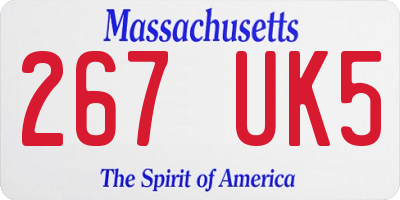 MA license plate 267UK5