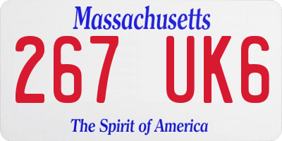 MA license plate 267UK6