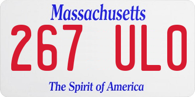 MA license plate 267UL0