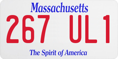 MA license plate 267UL1