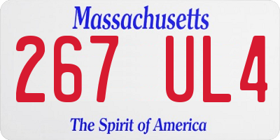 MA license plate 267UL4