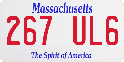 MA license plate 267UL6